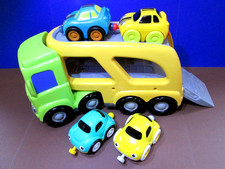 ELC WHIZZ WORLD CAR TRANSPORTER, 4 MAGNETIC CARS, SOUNDS, VERY GOOD CONDITION.