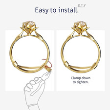 12 Pack Filled Gold/Silver Metal Ring Guard,Invisible Ring Size Adjuster Set Fo