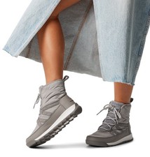 Sorel WHITNEY II PLUS LACE Womens Casual Lace-Up Ankle Boots -Chrome Grey,
