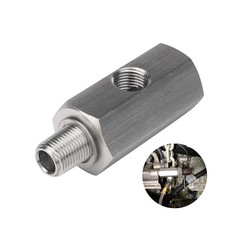 1/8 In BSPT Oil Pressure Sensor Tee to NPT Fitting Turbo Feed Line Gauge Adapter