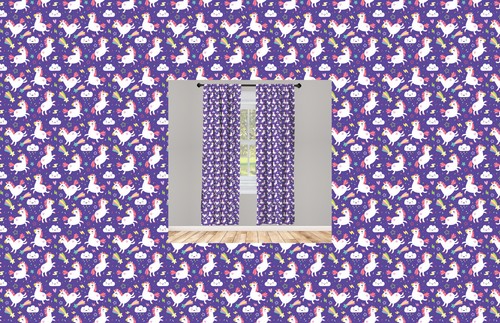 Unicorn curtains panel set - 2,