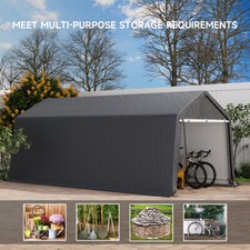 3x5FT-10x20FT Garden Apex Shed Firewood Log Portable Car Storage Tent Waterproof