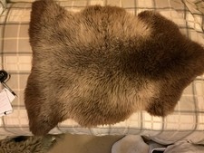 Dunelm Real Sheepskin Rug Brown