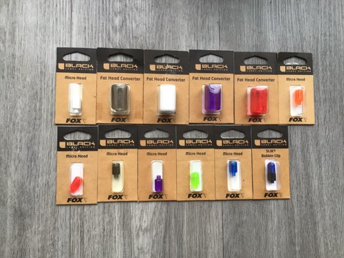 Fox black label bobbin heads - label,