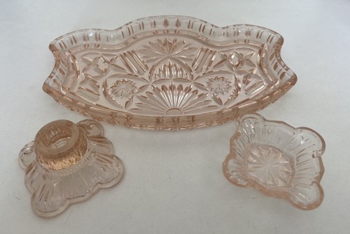 Vintage pink glass dresser - vintage, 3