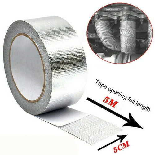 Silver exhaust heat wrap - exhaust,