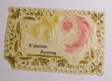 Vintage Valentine Card  Rose