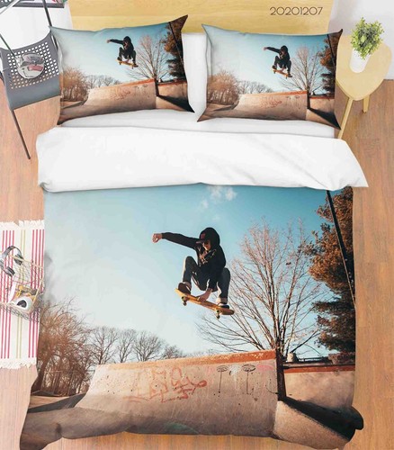 Skateboard boy sky quilt - 3d,