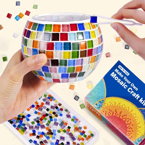 Mosaic stained glass candle - stained,