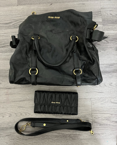 Miu crinkled leather - ,