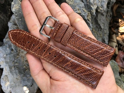 22mm brown genuine ostrich - 22mm,