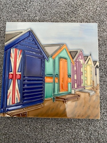 Glazed beach hut tile lovely - glazed,