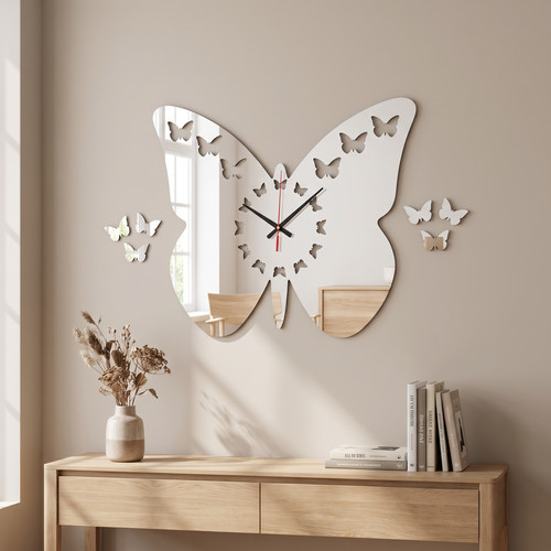 Butterfly shaped analog wall - shaped,