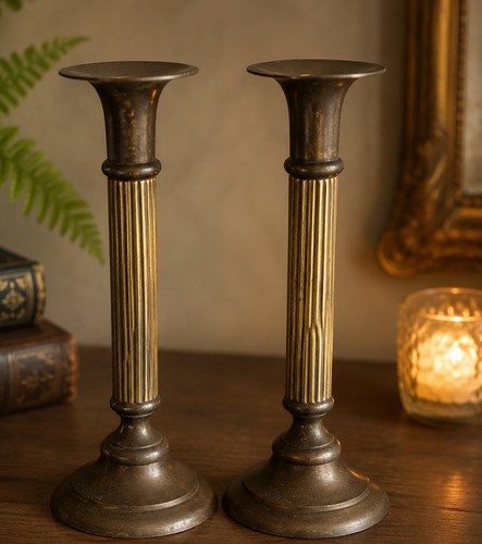 Vintage brass candlestick - brass,