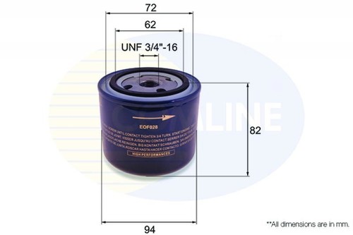 Engine oil filter comline - filter, for