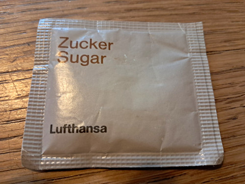 Lufthansa airline sugar sachet - lufthansa,