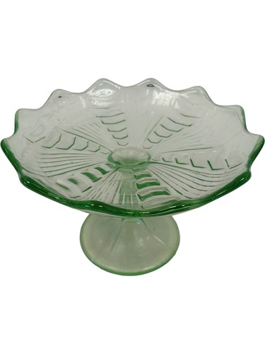 Green glass cake stand - green,