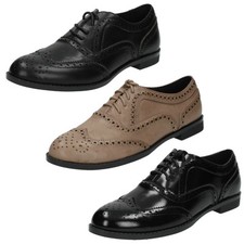 Ladies Spot On Casual Brogue