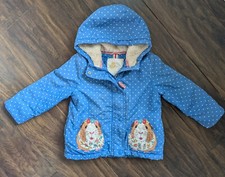 Stunning Boden Sherpa Fleece Lined Coat Jacket 4-5yrs Guinea Pigs Polka Dots