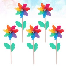 5 Pcs Wooden Windmill Pinwheel