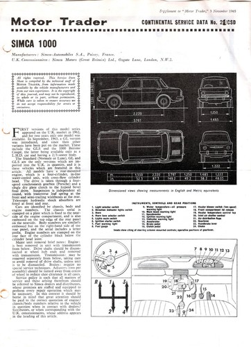 Simca 1000 1962 - , trader