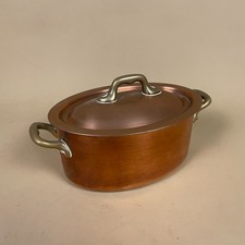 Oval Copper Cooking Pot Brass