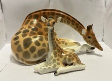 Large Lomonosov Giraffe Mother And Baby Figurine.