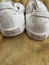 Girls White Canvas Kickers Infant Size 9
