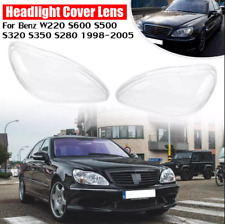 Pair L+R Headlight Lens Cover Lampshade For Mercedes Benz W220 S-Class 1998-2005