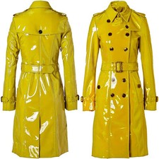 Women PVC Leather Trench Vinyl