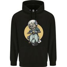 Mod Scooter Moped Skull Mens 80% Cotton Hoodie