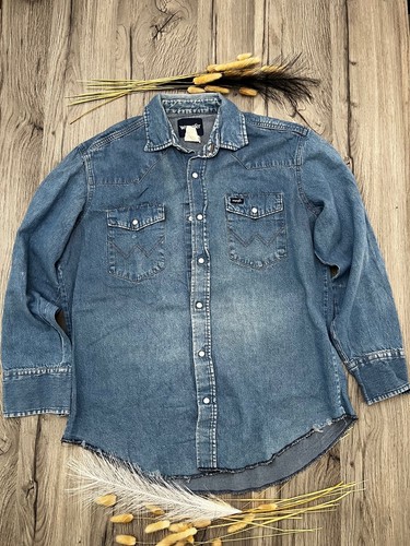 Wrangler denim western snap - wrangler,