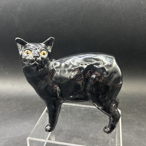 Black manx cat - black, pottery