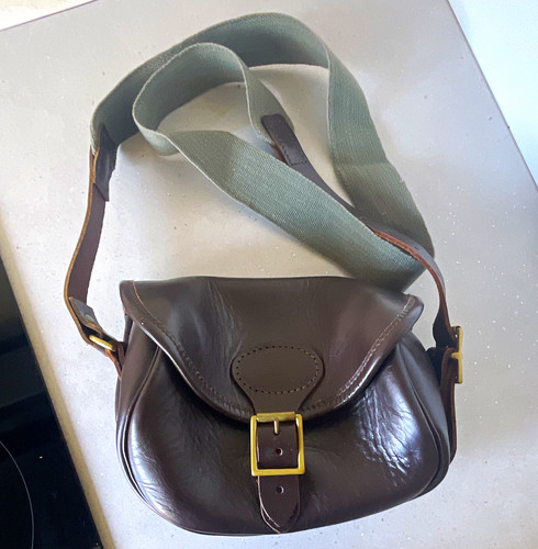 Brown leather cartridge bag - cartridge,