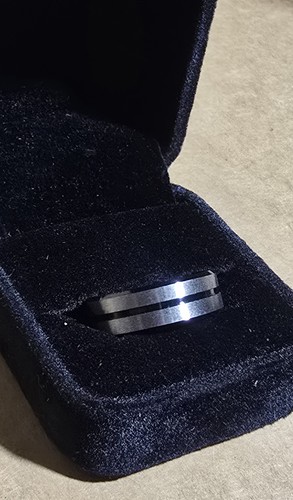 Mens black titanium wedding - mens,
