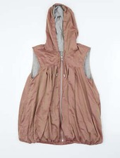 Topshop Womens Pink Crew Neck Plaid Polyester Blend Full Jumper Size 6