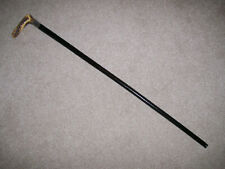 Elegant Antler Handle Black Shank Walking Stick Silver Colour Collar VGC  (93)