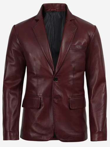 Men burgundy waxed genuine - burgundy,