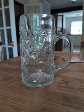 2 pint Glass Beer Stein 8 inches tall Glass tankard 