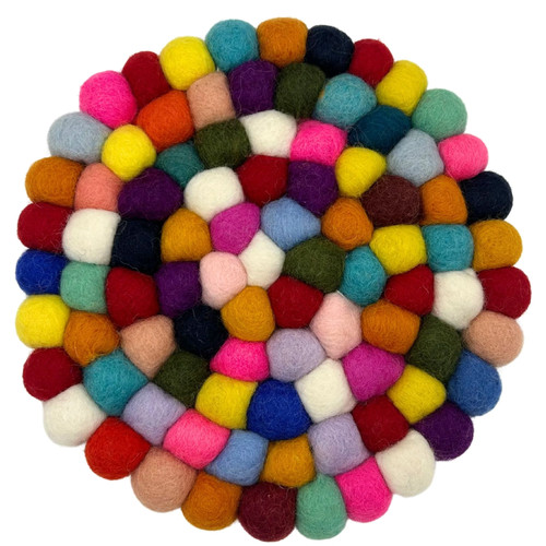 Felt ball round placemat - round,