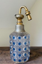 Antique blue clear cut crystal decorated Glass Perfume Bottle 