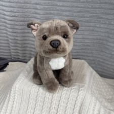Blue Staffordshire Bull Terrier Plush Soft Toy 12" Faithful Friends, cuddly pup