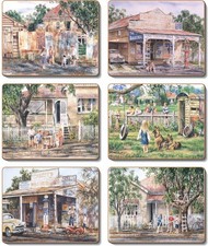 Country Kitchen Nostalgia Cinnamon Cork Backed Placemats Set 6