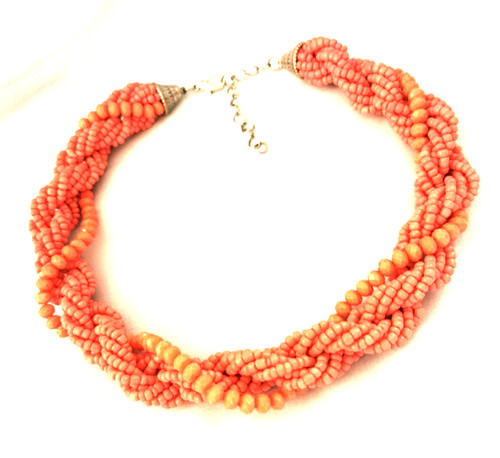 Salmon coral pink seed - coral, beads