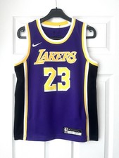 Nike LA Lakers NBA Basketball #23 Lebron James Tank Top Jersey Youth 10-12 Yrs