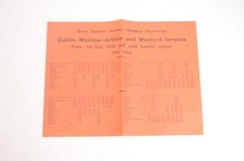 Bus Timetable Handbill Great Southern R'way Omnibus Dublin Wicklow Wexford Svcs.