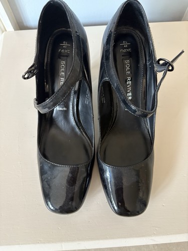 Ladies black patent shoes with - black,