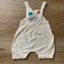 Vintage Clayeux Babies Romper Suit Yellow Fine Knit