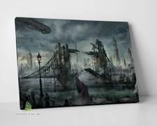 Steampunk City LONDON Futuristic Canvas Art Wall Art Print Picture Painting-C468