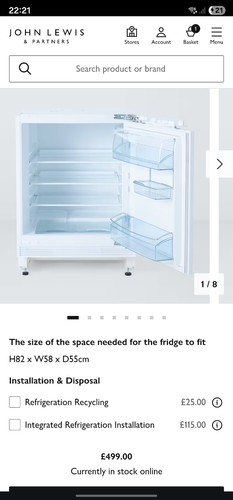 Integrated fridge under the - under,